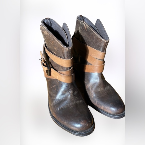 NEW Rudsak Leather Ankle Boots Brown Size 38 - Picture 2 of 11